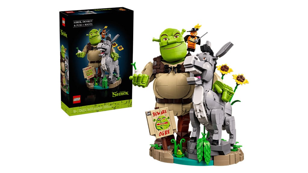 Das LEGO Ideas Shrek, Esel und Puss in Boots Set