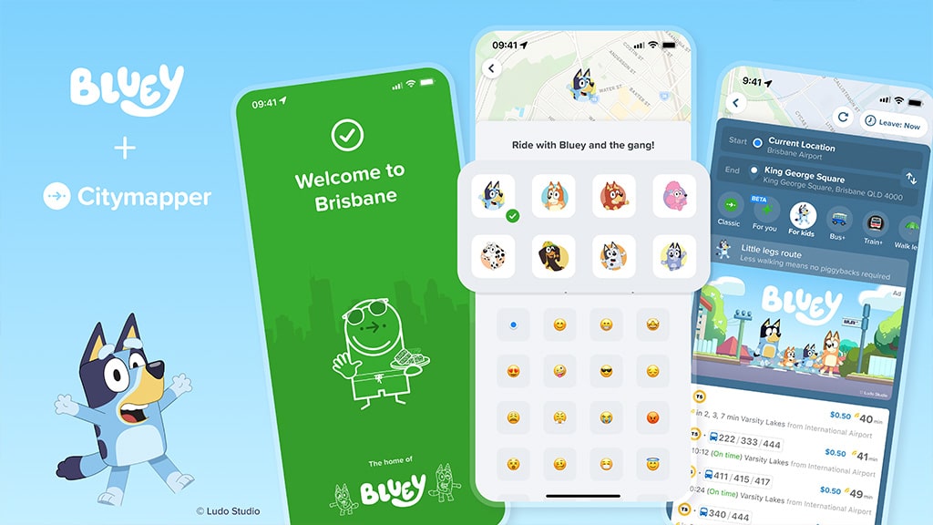 Reise mit Bluey im echten Leben mit der neuen Kinderfunktion von Citymapper