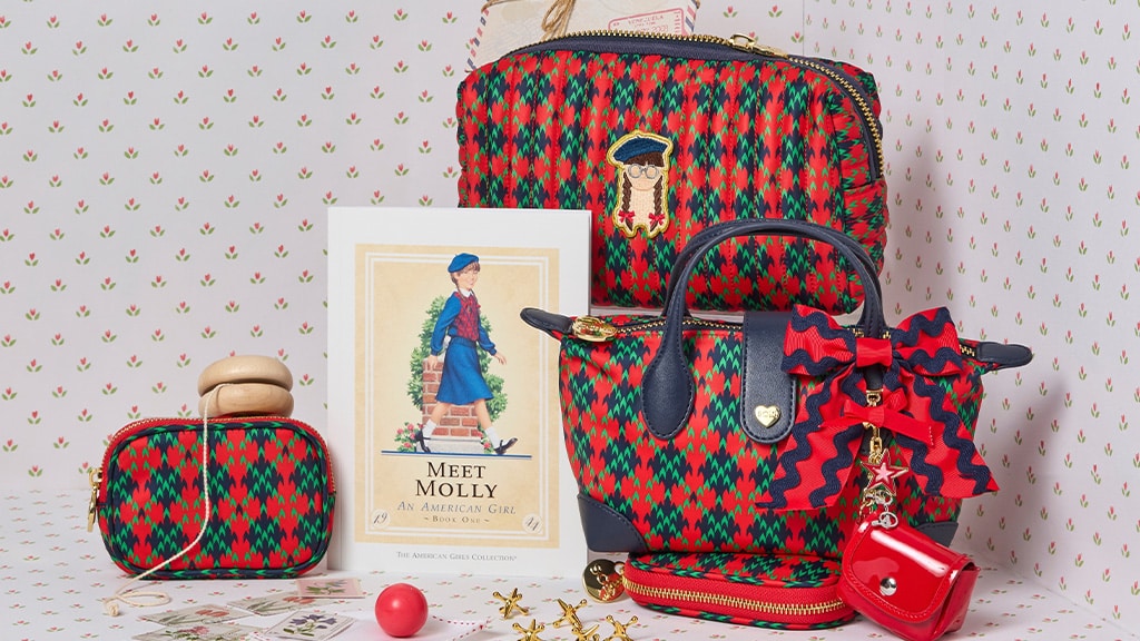 Die Kinder können sich mit ihren Puppen in diesen stilvollen, American Girl-Themen Taschen verkleiden
