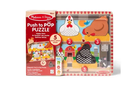 Melissa & Doug Glückliche Küken – Drück-und-Spring-Puzzle