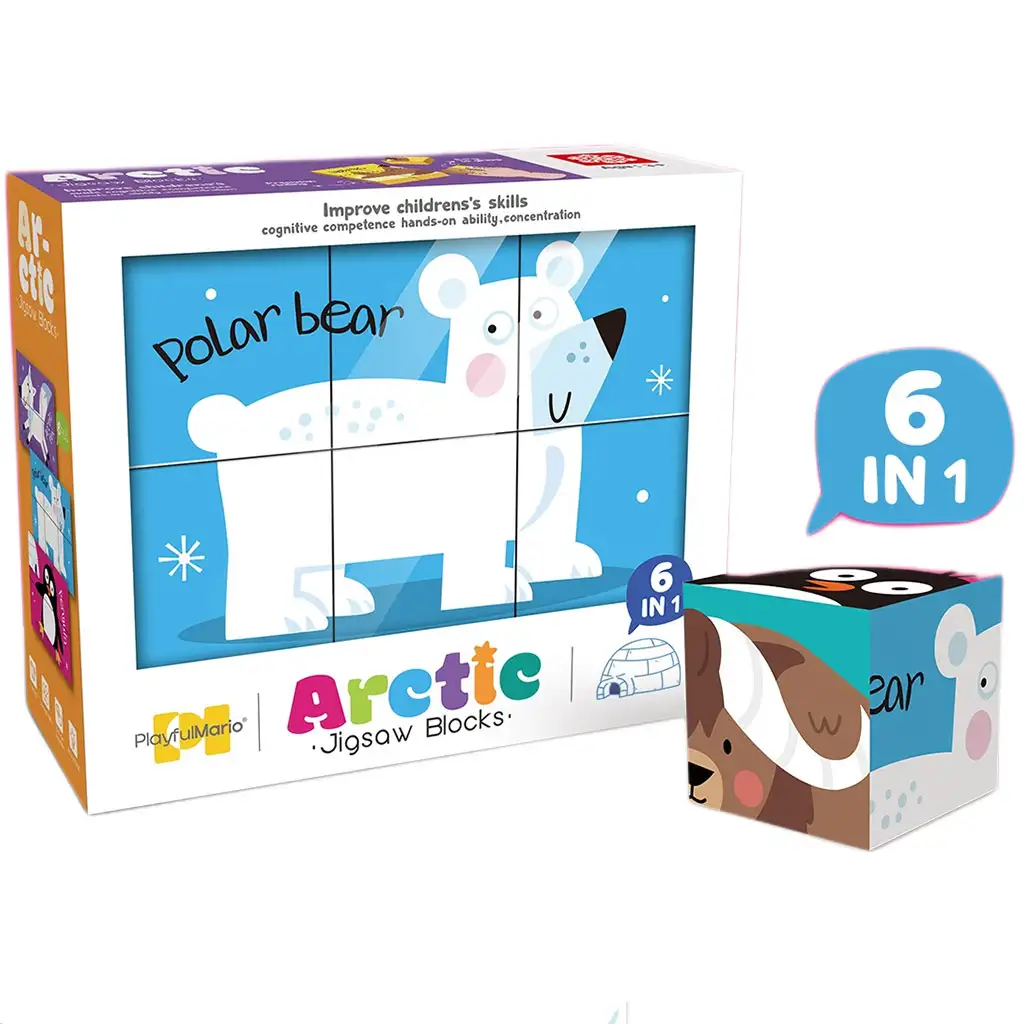 6-in-1 Puzzle-Würfel - Arktische Tiere Bild 1