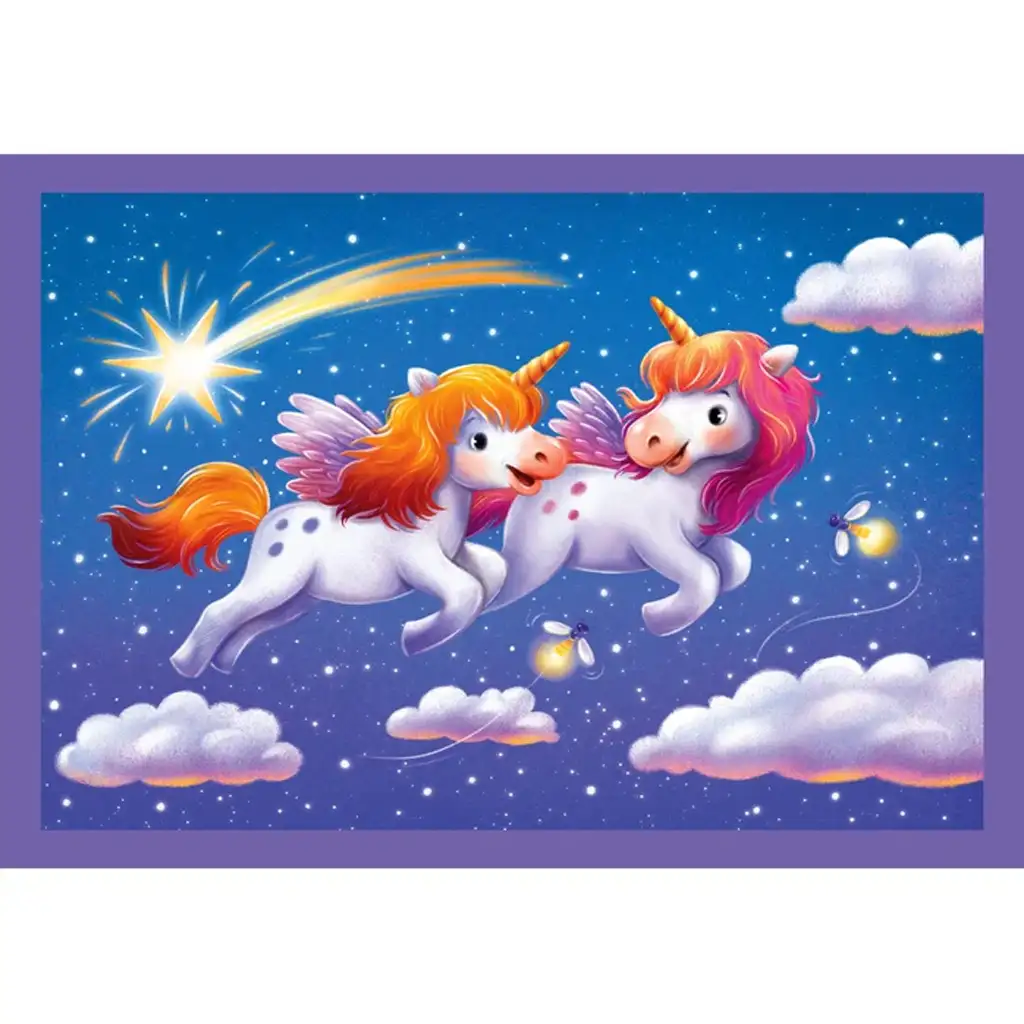 Ein Tag mit Einhörnern 4-in-1 Puzzle - Clementoni Bild 4