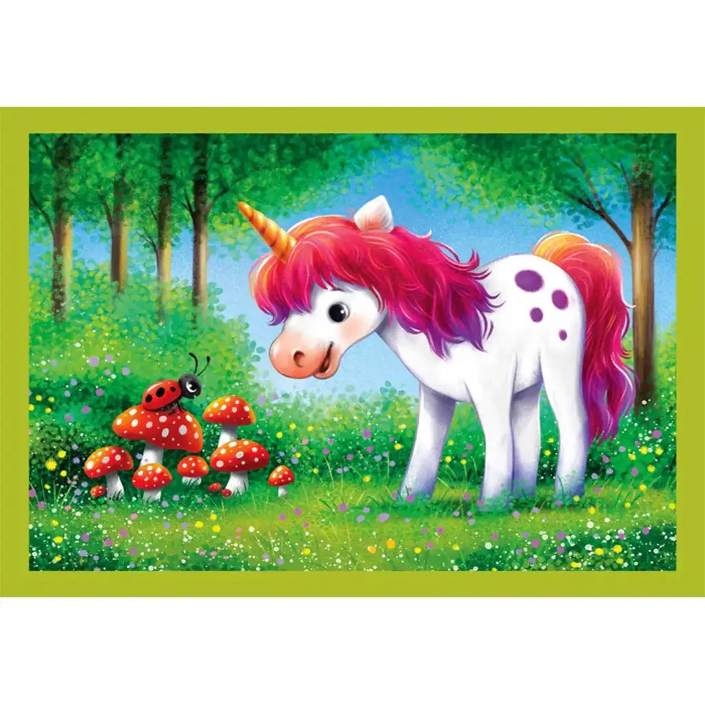 Ein Tag mit Einhörnern 4-in-1 Puzzle - Clementoni Bild 5