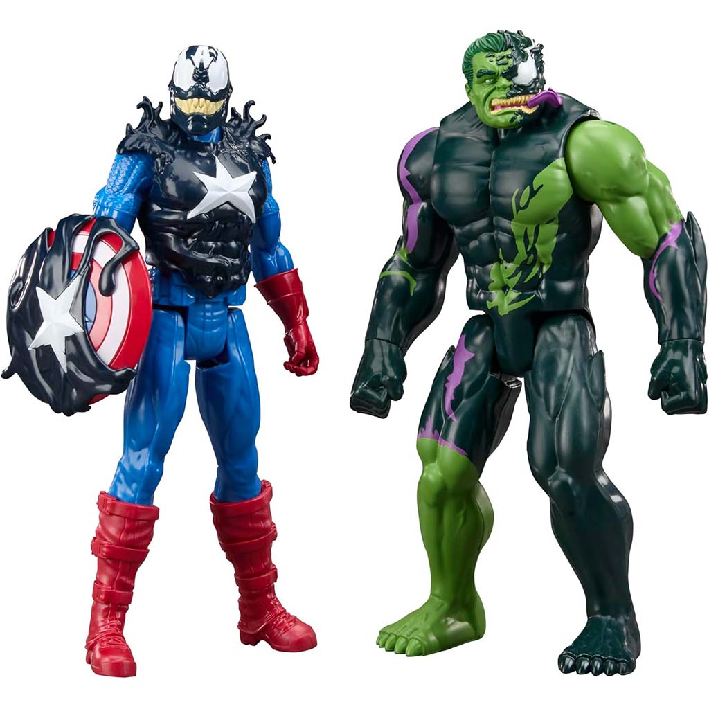 Marvel: Die Rächer — VenomVersus Titan Hero Series Venomized Captain America vs. Venomized Hulk - Hasbro Bild 1