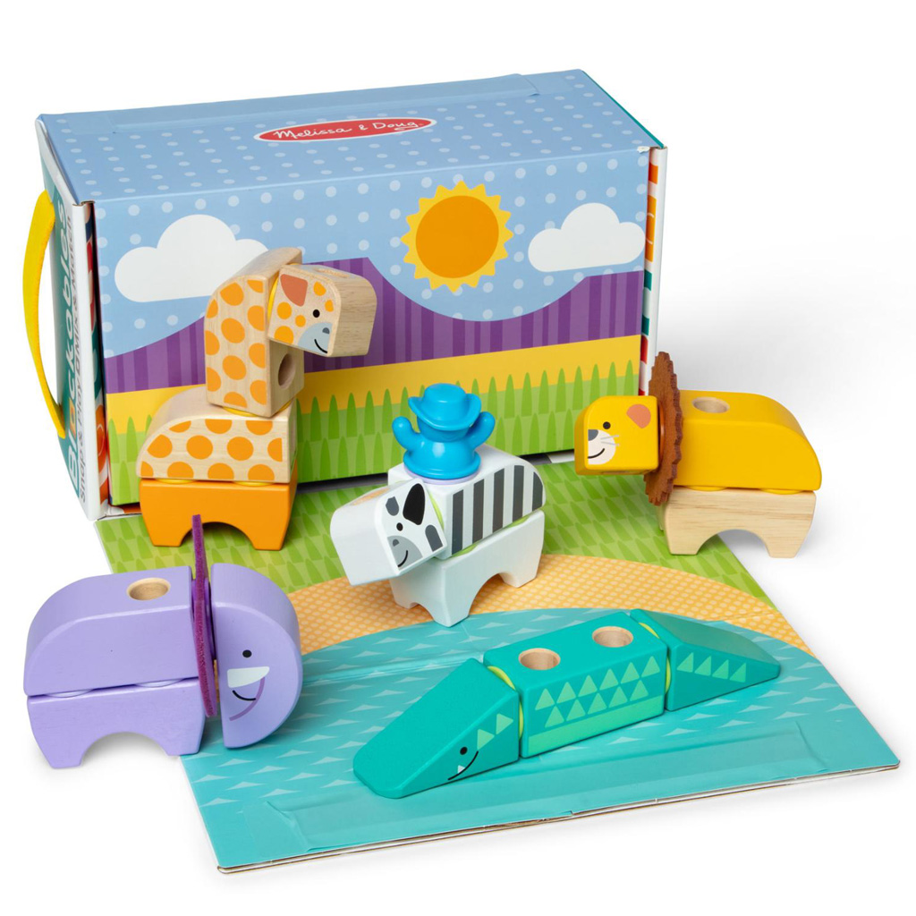 Melissa & Doug: Blockables – Safari-Holzspielset mit Tieren – Spin Master Bild 2