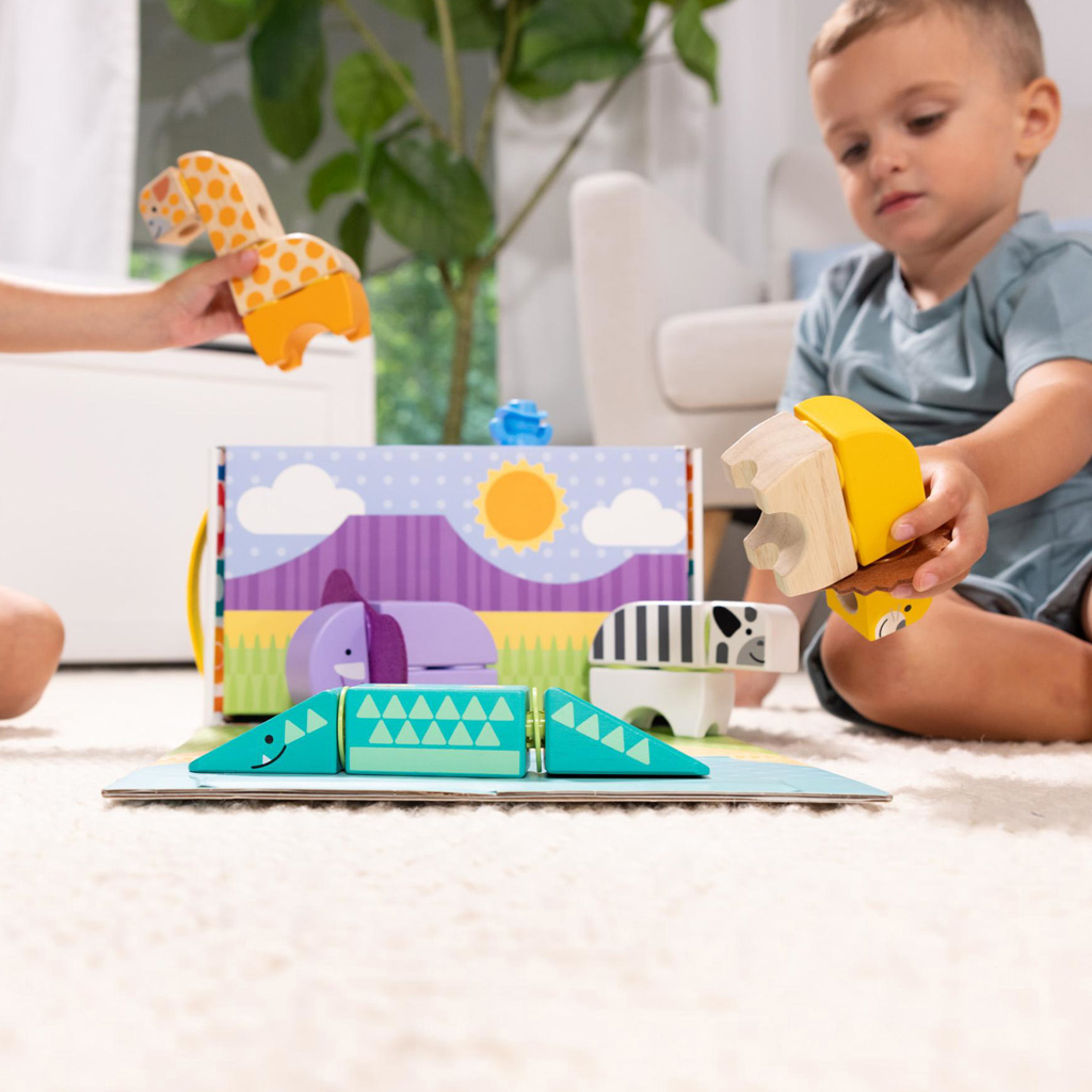 Melissa & Doug: Blockables – Safari-Holzspielset mit Tieren – Spin Master Bild 3