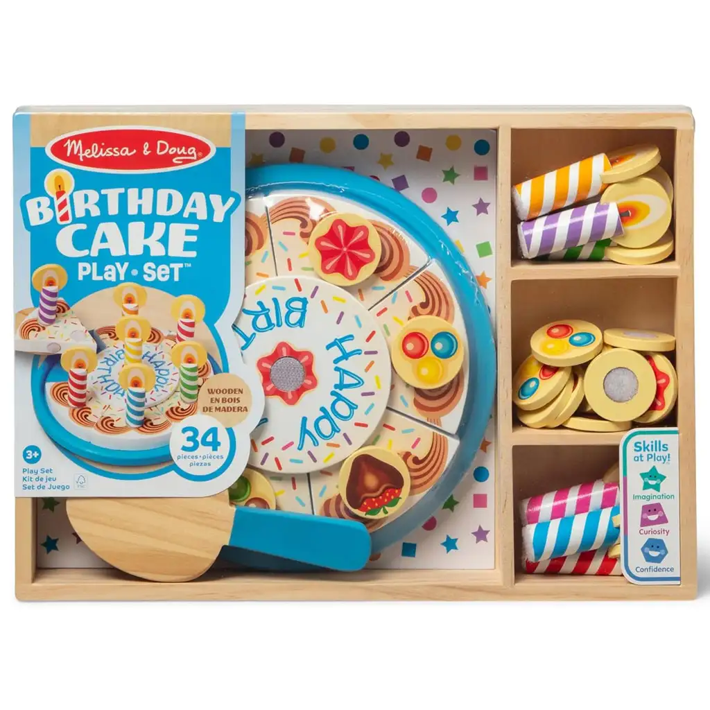 Melissa &amp; Doug: Geburtstagskuchen-Spielset aus Holz – Spin Master
