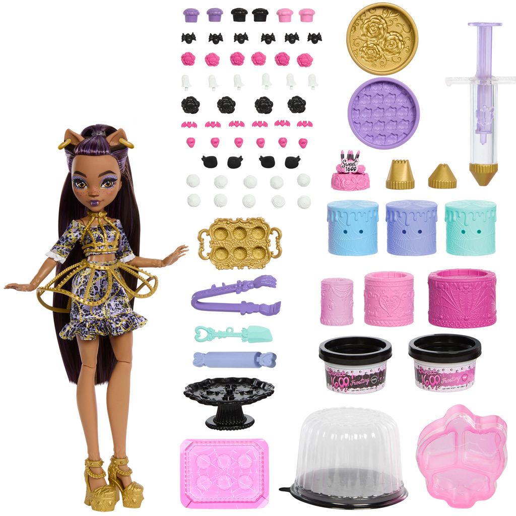 Monster High: Scary Sweet Geburtstag – Clawdeen Wolf Puppen-Tortendekorationsspielset – Mattel Bild 2
