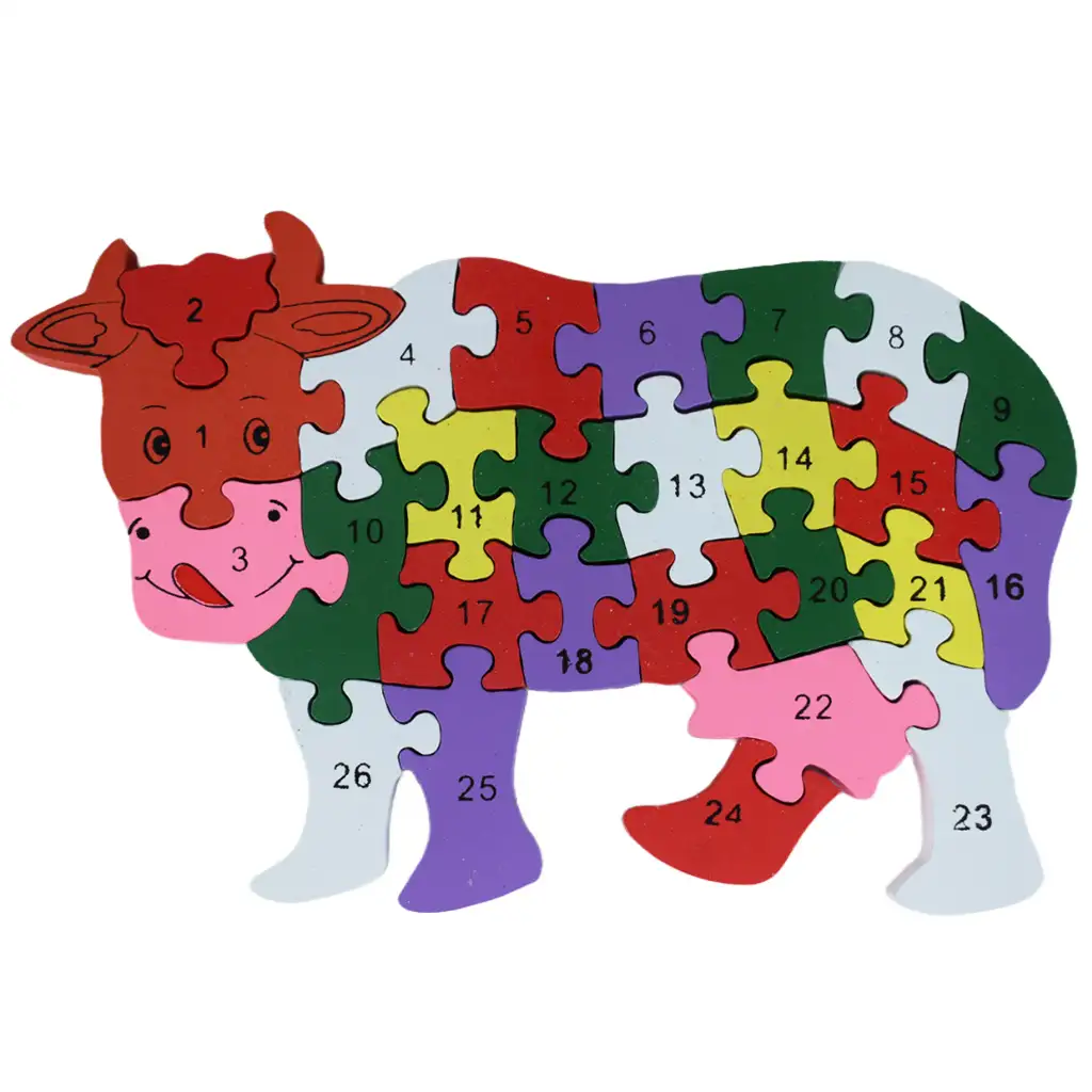 ABC - 123 Kuh Baum Lernpuzzle Bild 3