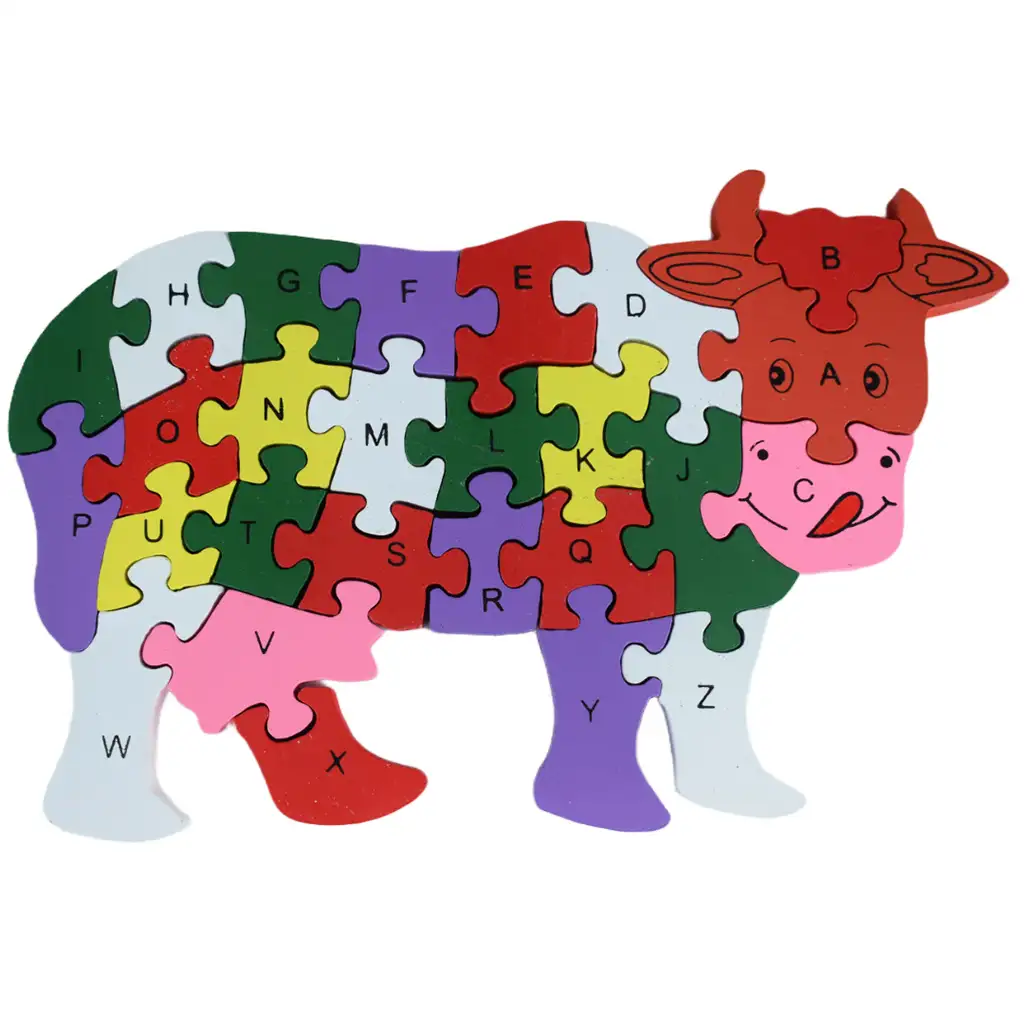 ABC - 123 Kuh Baum Lernpuzzle Bild 1