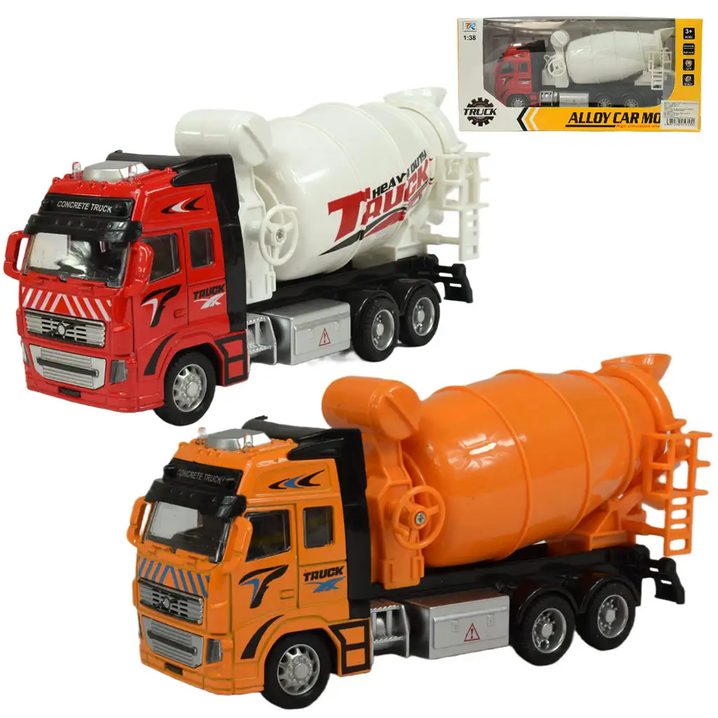 Alloy Car: Schwungrad-Betonmischer-LKW mit Licht und Ton in zwei Varianten 19cm 1 Stück Bild 1