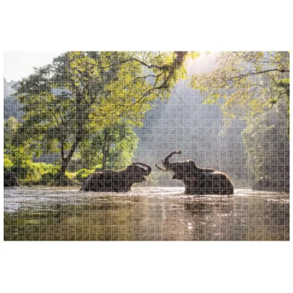 Animal Planet: Elefanten im See 1000-teiliges Puzzle Bild 2