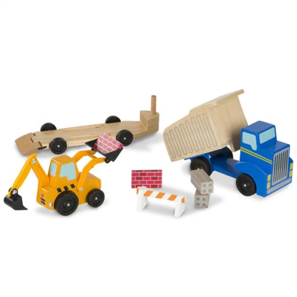 Arbeitsfahrzeuge Holzfahrzeug-Set - Melissa & Doug Bild 1