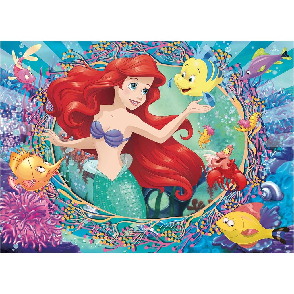 Ariel die kleine Meerjungfrau 2-in-1 Puzzle und Malset, 48 Teile, 35x25 cm – Lisciani Bild 2