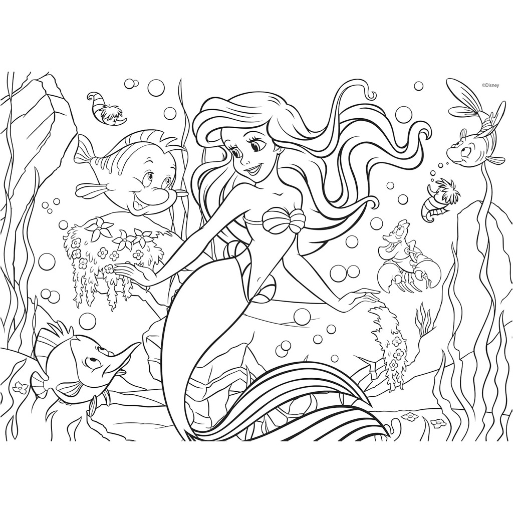 Ariel die kleine Meerjungfrau 2-in-1 Puzzle und Malset, 48 Teile, 35x25 cm – Lisciani Bild 3