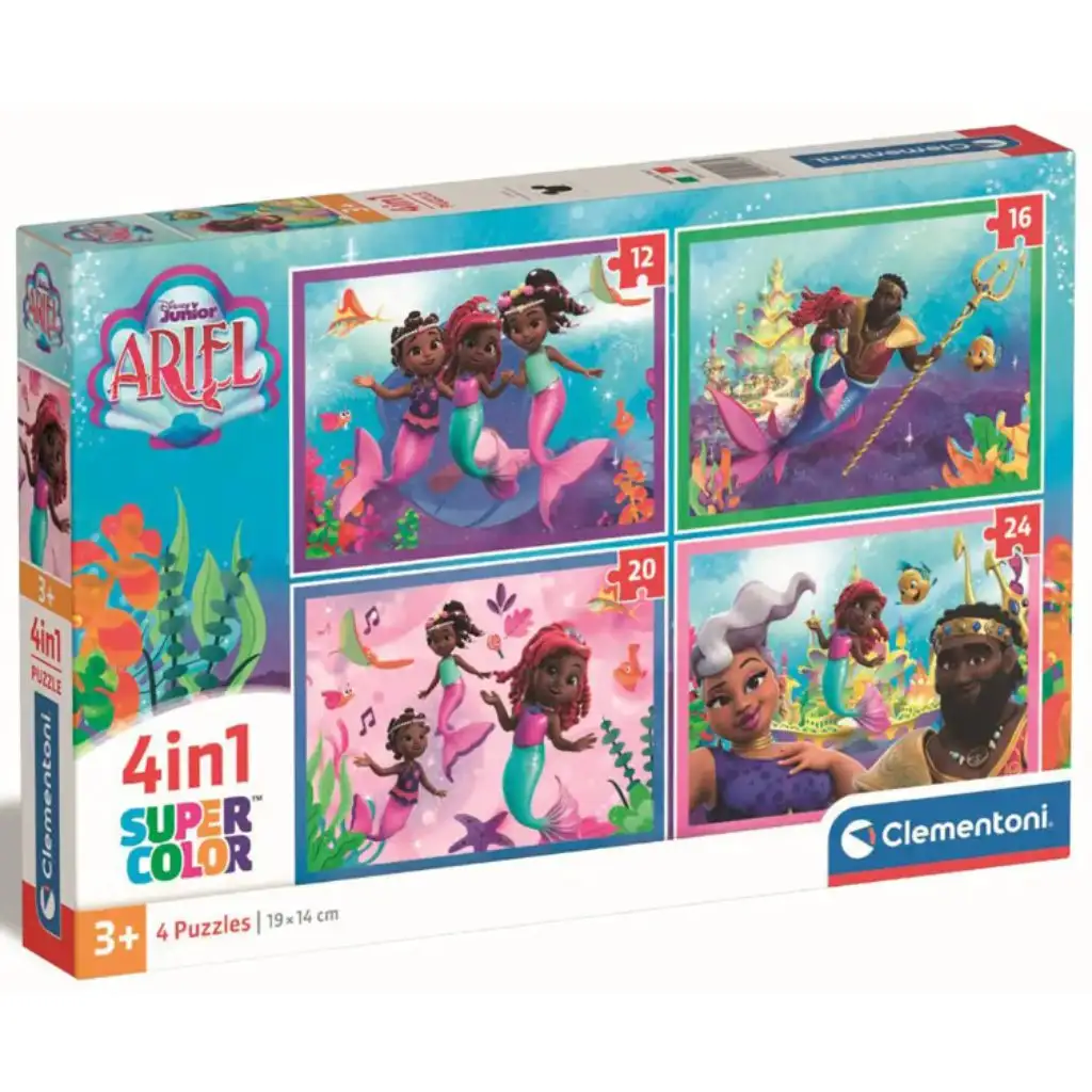 Ariel die kleine Meerjungfrau 4-in-1 12, 16, 20 und 24-teilige Puzzle - Clementoni Bild 1