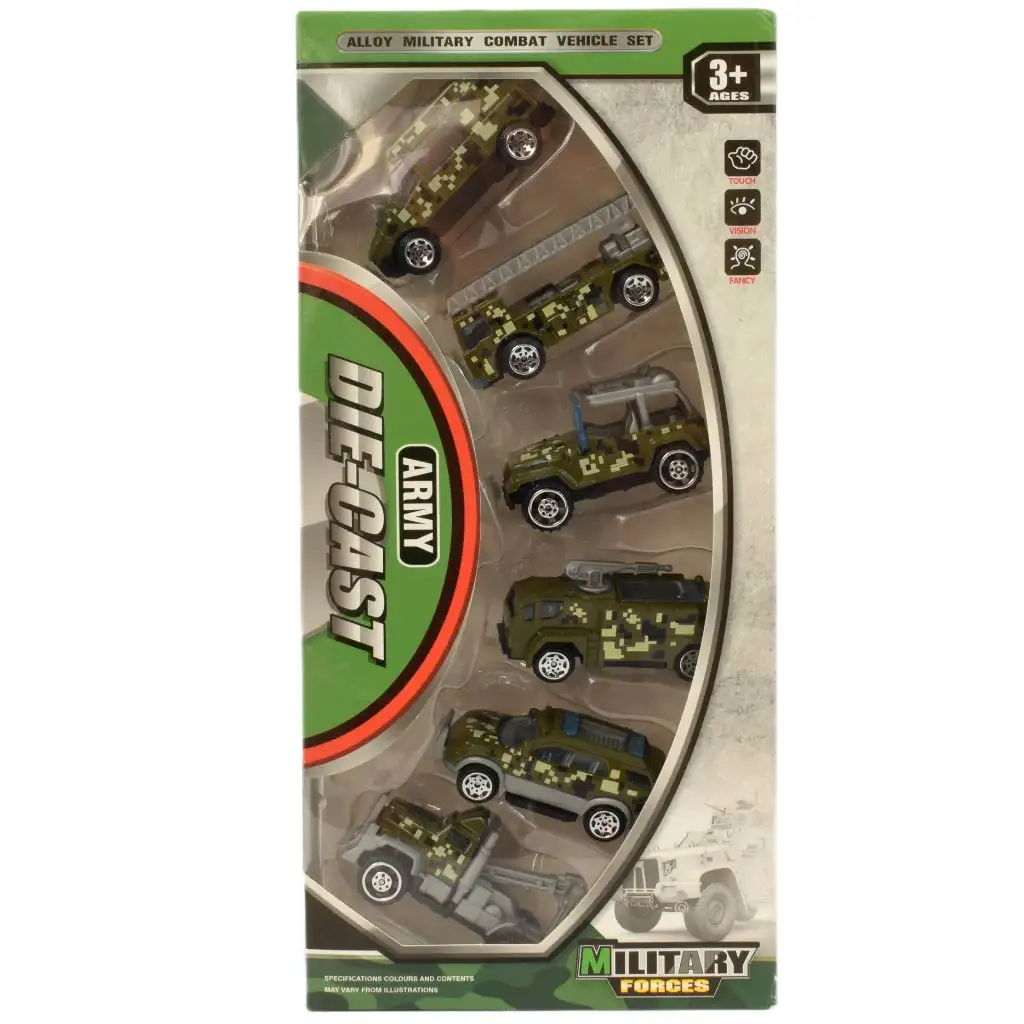Army Die-Cast: Militär 6-teiliges Spielzeugauto-Set Bild 3
