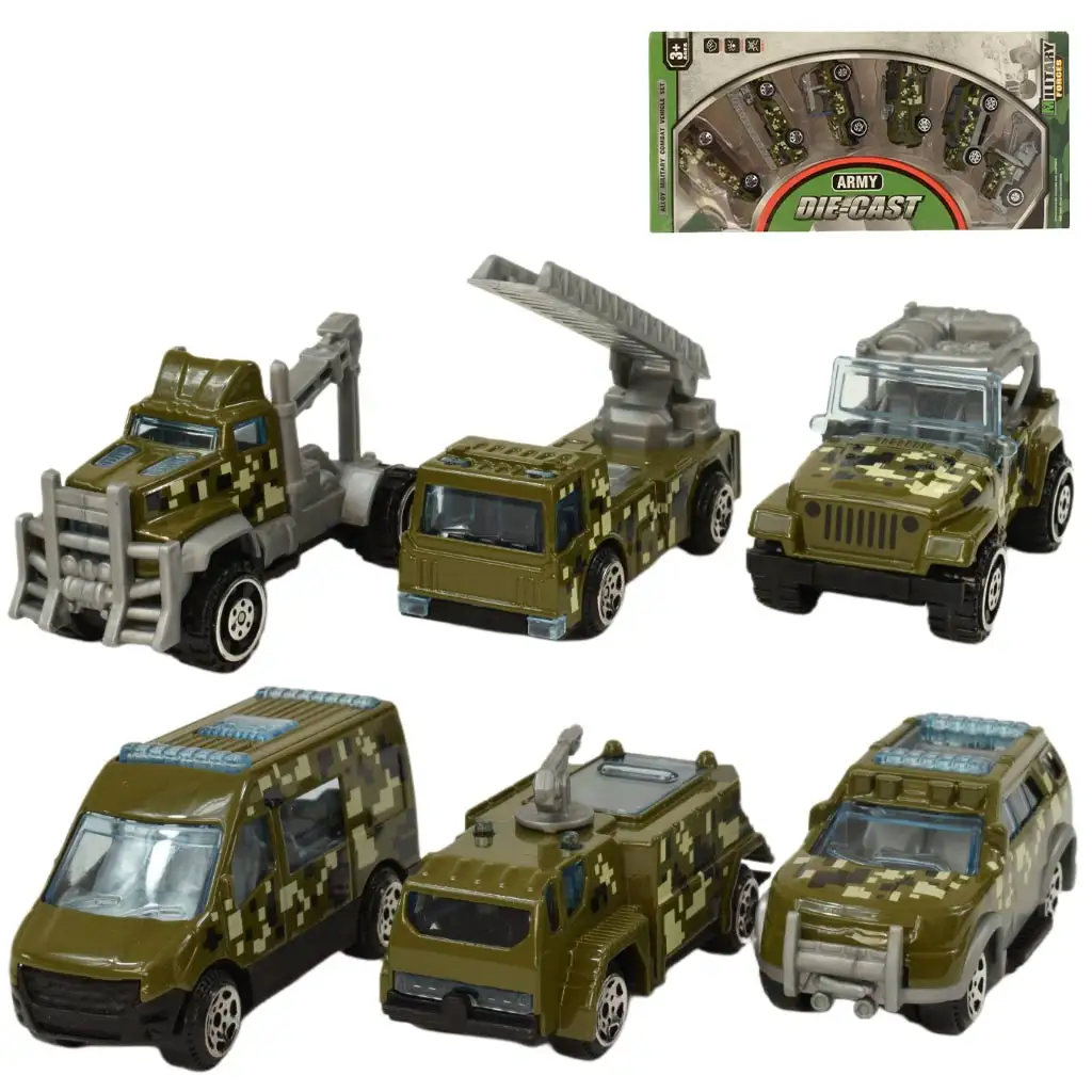 Army Die-Cast: Militär 6-teiliges Spielzeugauto-Set Bild 1