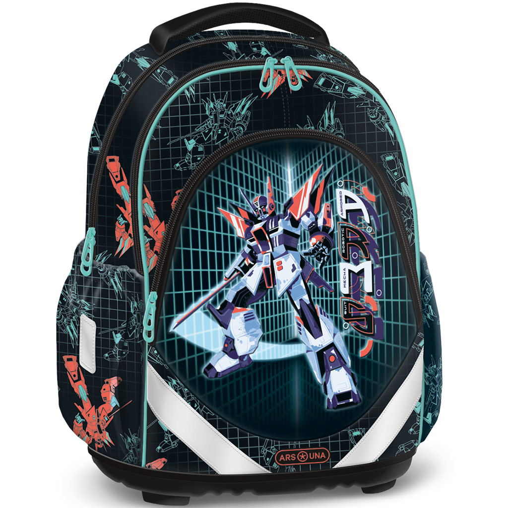 Ars Una: A.R.M.S. Schulranzen/Rucksack mit Robotermotiv, 33×43×22 cm Bild 1