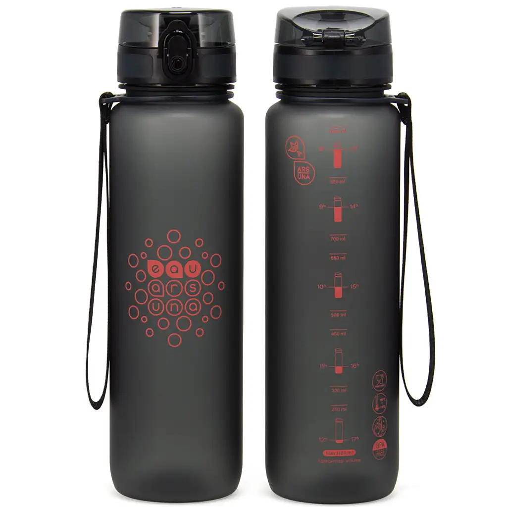Ars Una: Dunkelgraue BPA-freie Motivationsflasche 1000ml Bild 2