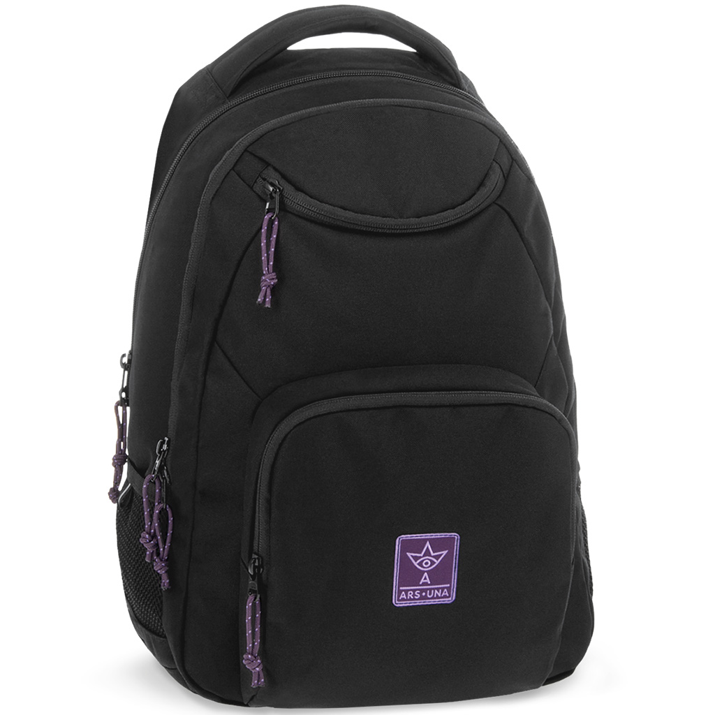 Ars Una: Mädchen Schwarz-Violett Cordura Schulranzen Rucksack AU-6 34x45x26cm Bild 1