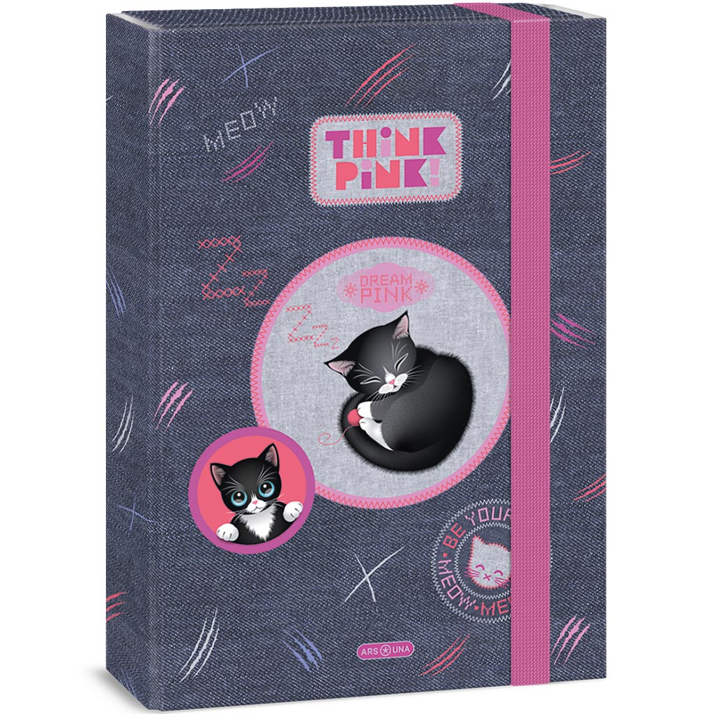Ars Una: Think Pink niedliche Katzen-Heftbox A4 Bild 1