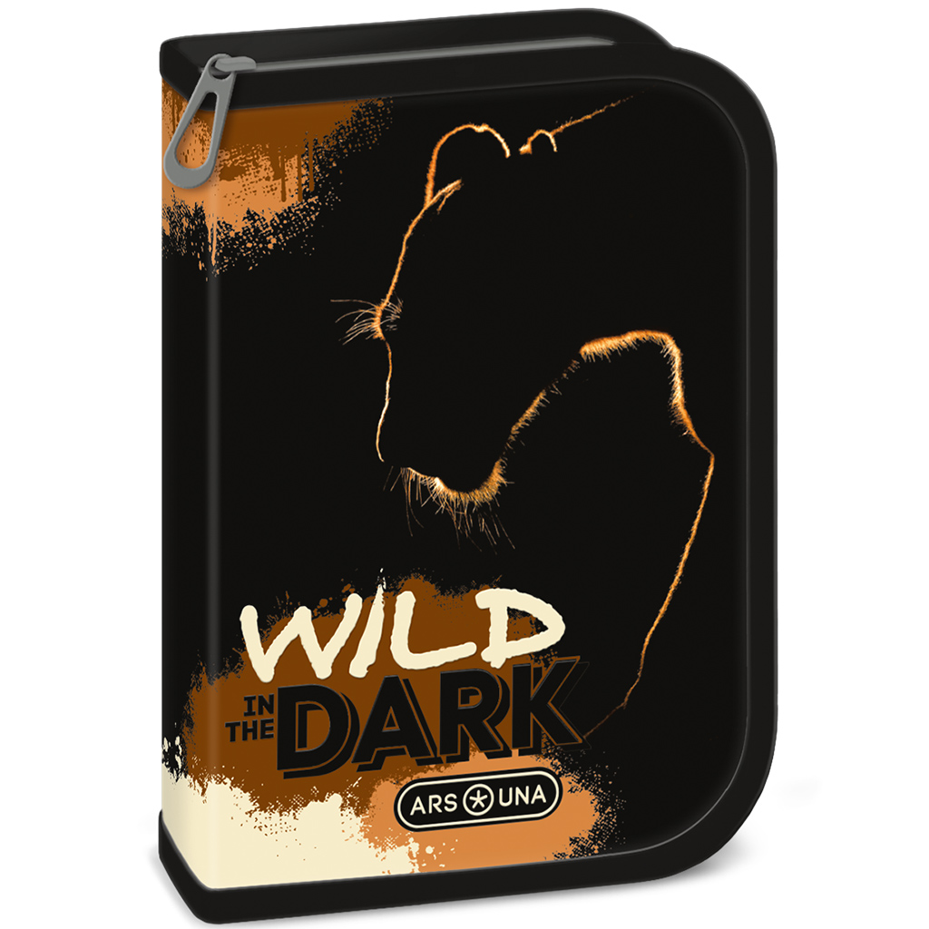 Ars Una: Wild in der Dunkelheit, mit Löwenmotiv, aufklappbares gefülltes Federmäppchen, 12,8 x 19,3 x 3,6 cm Bild 1