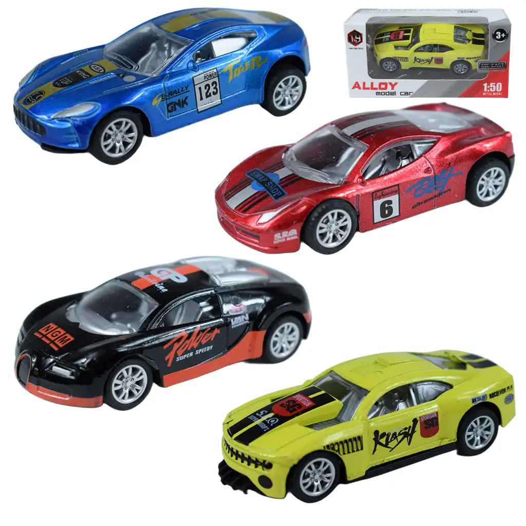 Automodell: Metall-Rennwagen in verschiedenen Ausführungen 7cm 1/50 1 Stück Bild 1