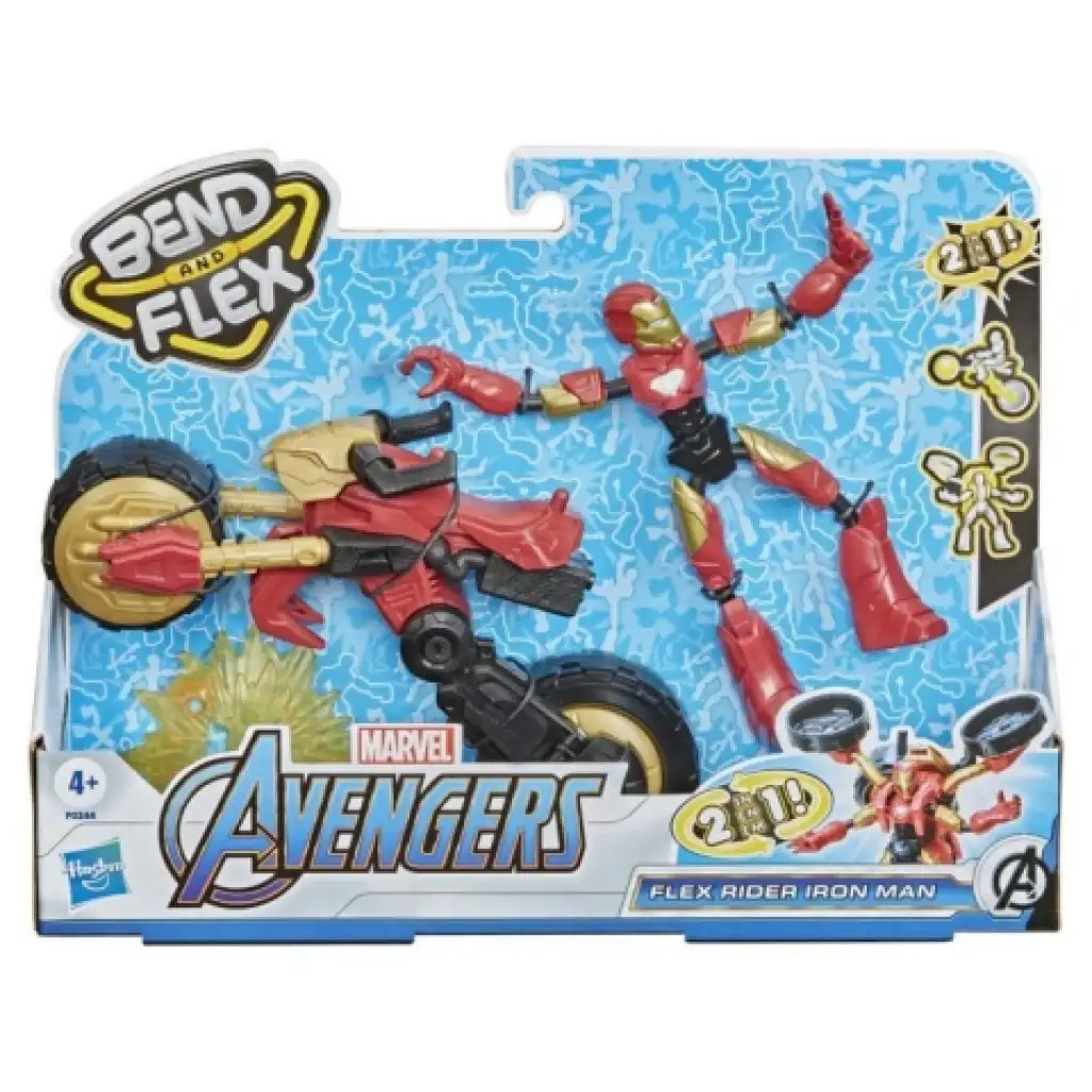 Avengers Bend and Flex Rider Iron Man Figur mit Motorrad - Hasbro Bild 1