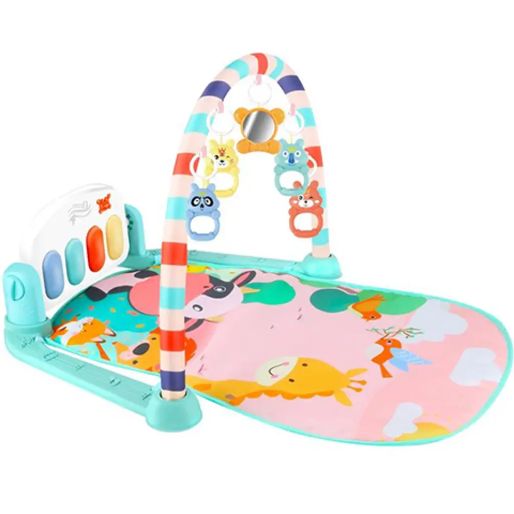 Baby Fitness Tiermuster Spielmatte mit Spielzeugpiano und Soundeffekten Bild 1