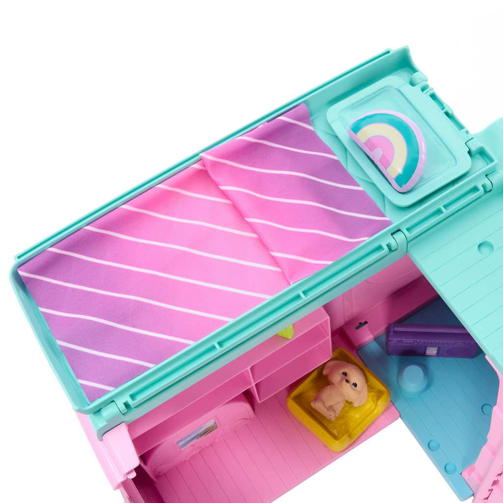 Barbie Dream Land Road Trip Wohnmobil mit 20 Zubehörteilen – Mattel Bild 4