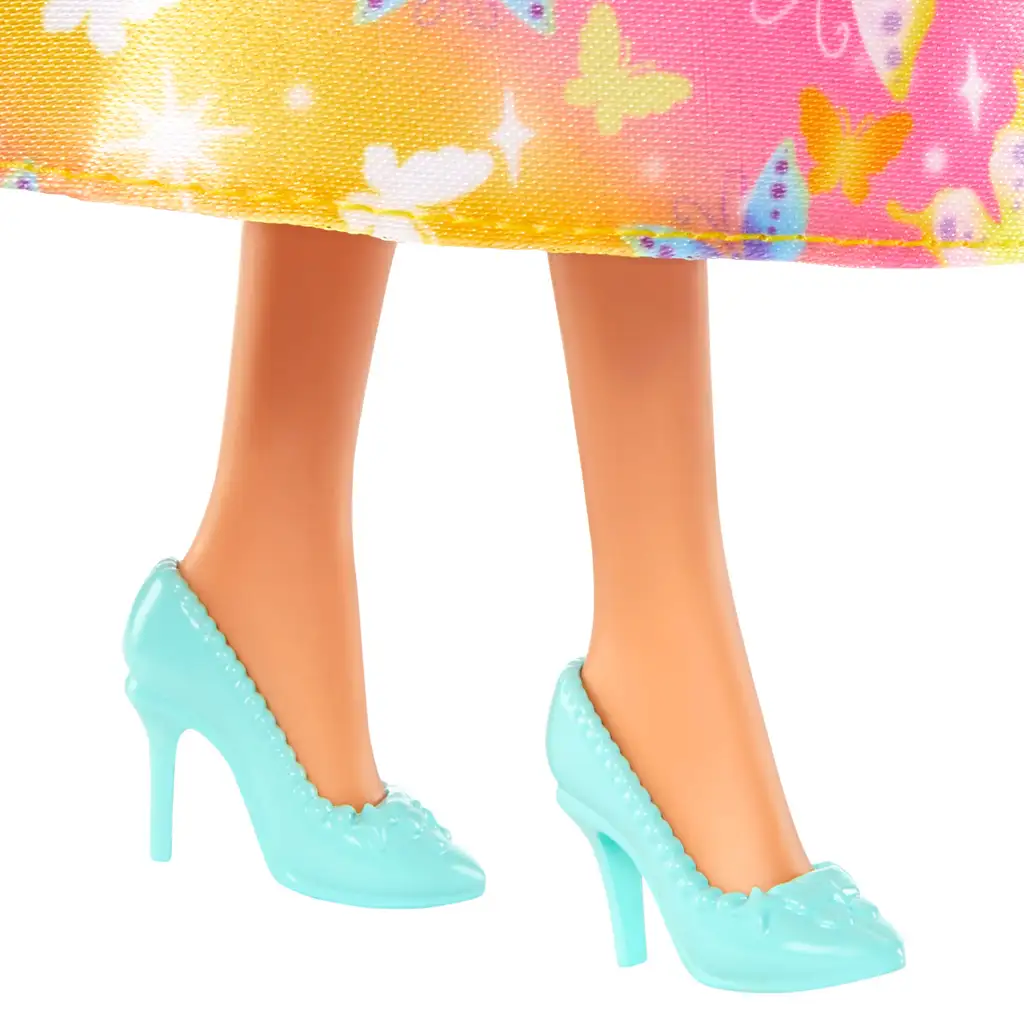 Barbie Dreamtopia: Prinzessinnenpuppe in gelb-rosa Schmetterlingskleid - Mattel Bild 4