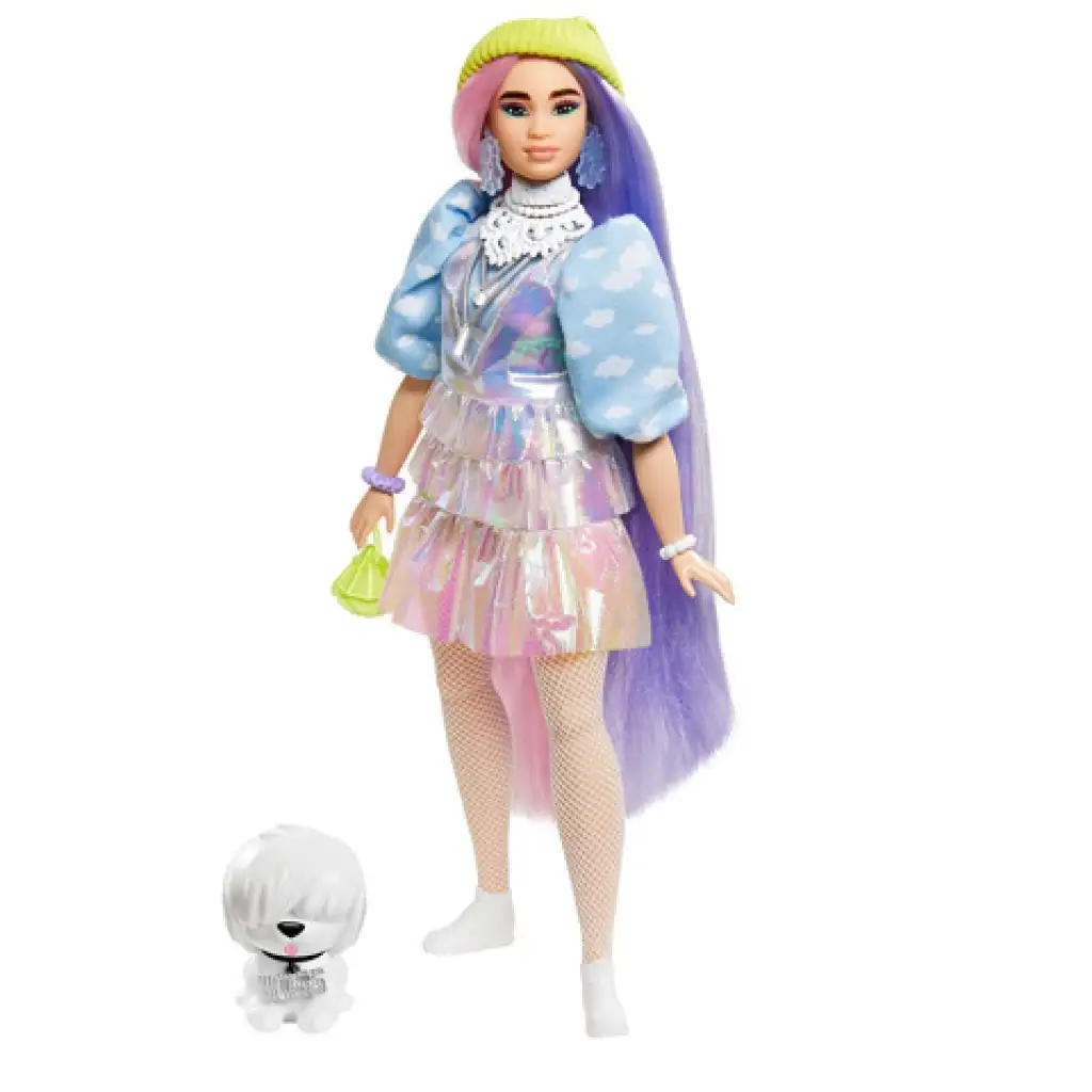 Barbie Extra: Puppe im glitzernden Kleid mit Haustier - Mattel Bild 2