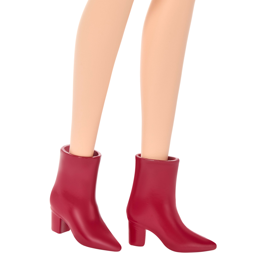 Barbie: Fashionista Freundinnen mit braunen Haaren stilvolle Modepuppe im Leopardenmuster-Kleid – Mattel Bild 4