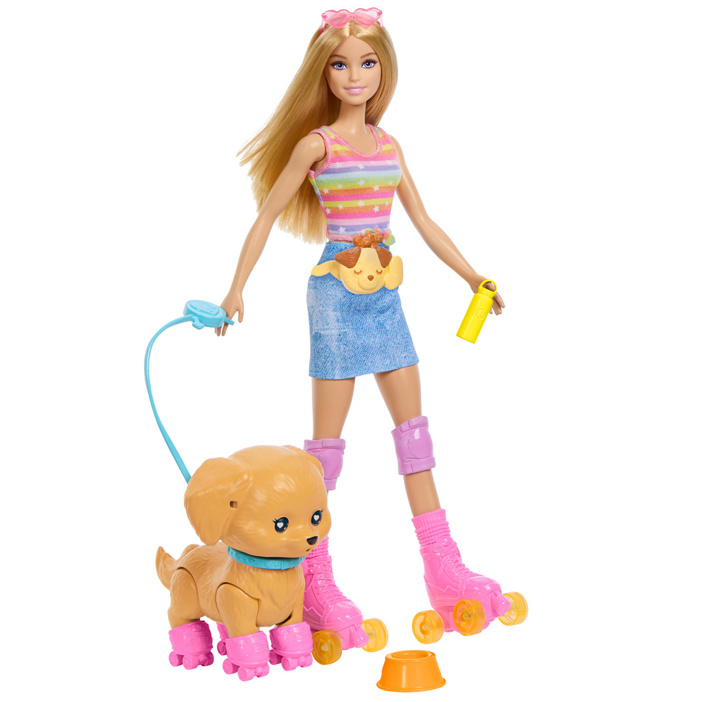 Barbie Hundespaziergang Rollschuh-Set - Blonde Puppe - Mattel Bild 2