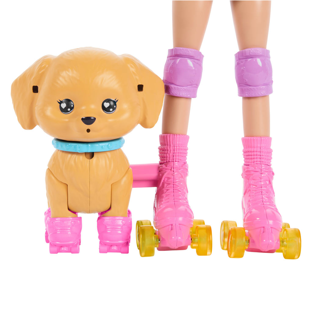 Barbie Hundespaziergang Rollschuh-Set - Blonde Puppe - Mattel Bild 5