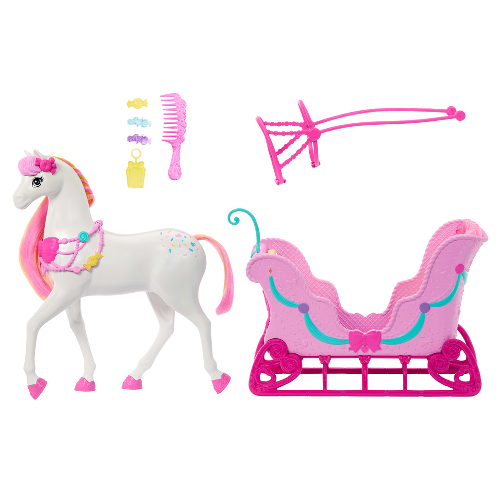 Barbie Nussknacker - Schneeschlitten Set mit Pferd - Mattel Bild 6