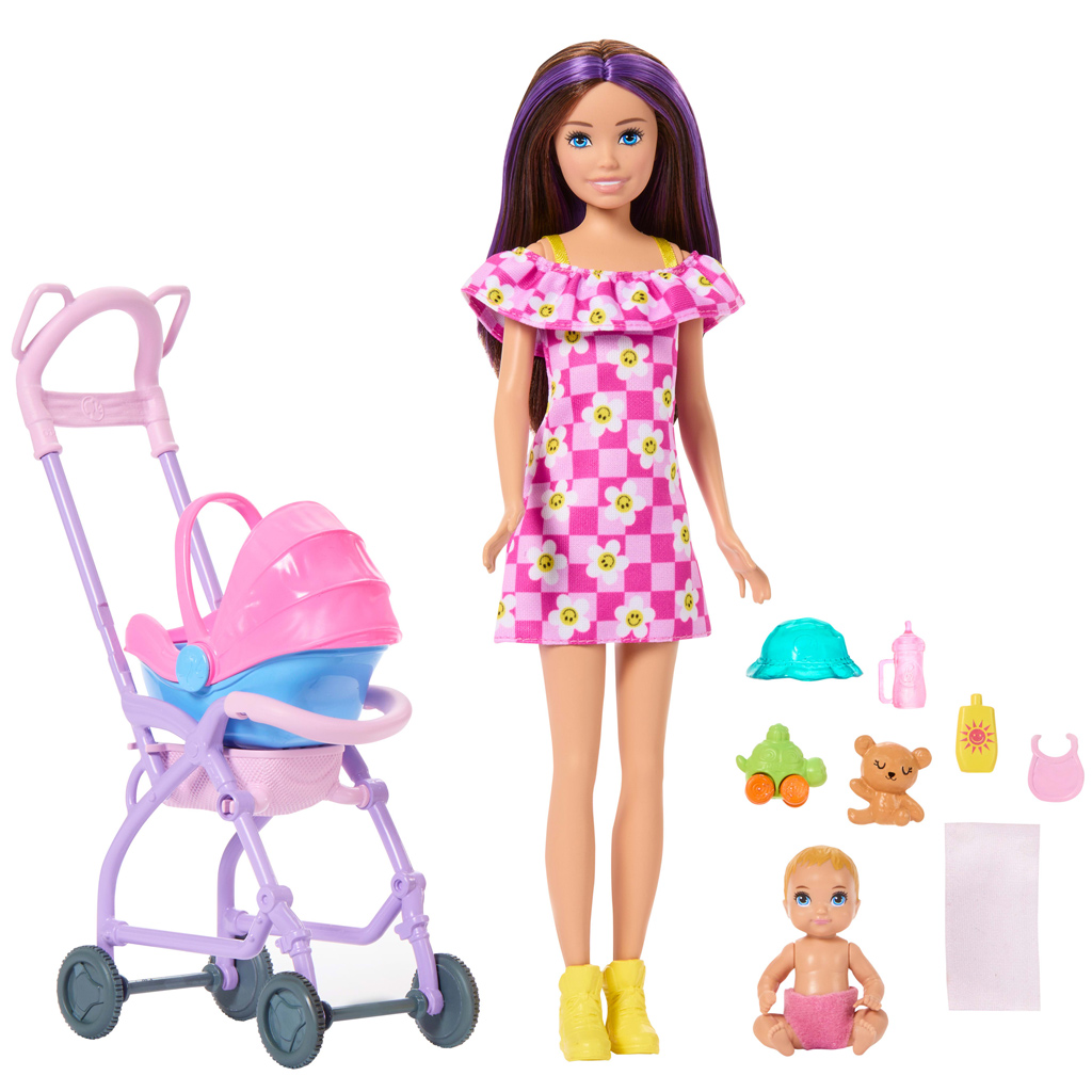 Barbie Puppe im Blumenkleid Babysitter Spielset - Mattel Bild 3