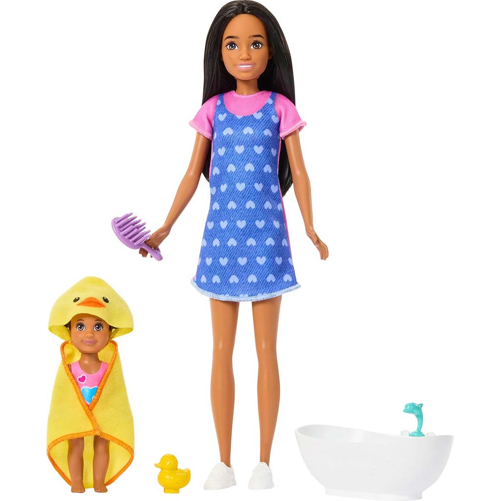 Barbie Puppe im Herzkleid Babysitter Spielset - Mattel Bild 3