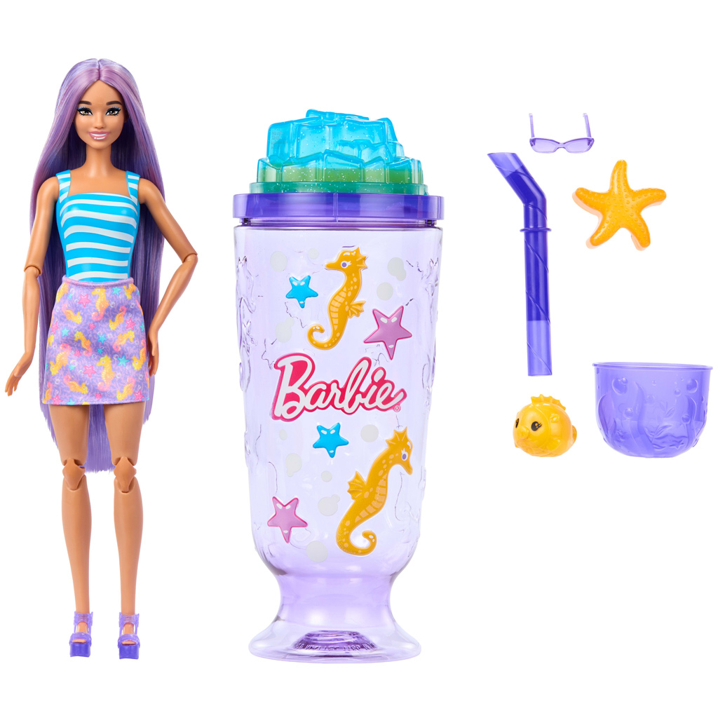Barbie Reveal duftender Shaker-Serie mit lila Haarpuppe und Seepferdchen - Mattel Bild 2
