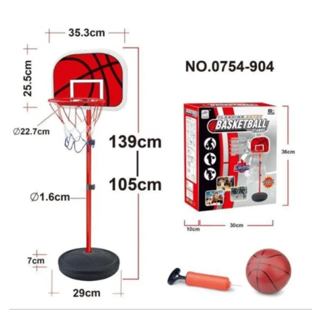 Basketballkorb-Set mit Ständer, Pumpe und Ball Bild 2