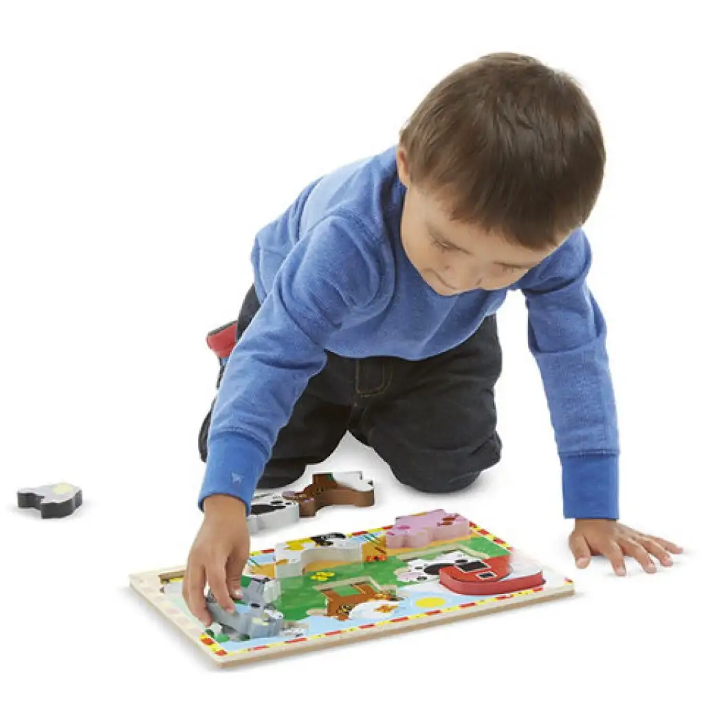 Bauernhof Tier dickes Holz Formpuzzle 8 Teile - Melissa & Doug Bild 2