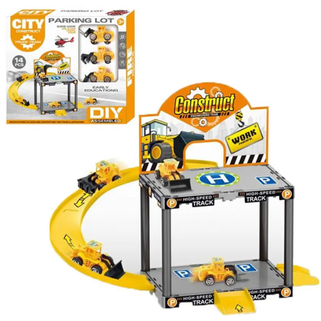 Bauparkhaus-Spielset mit kleinen Autos Bild 1