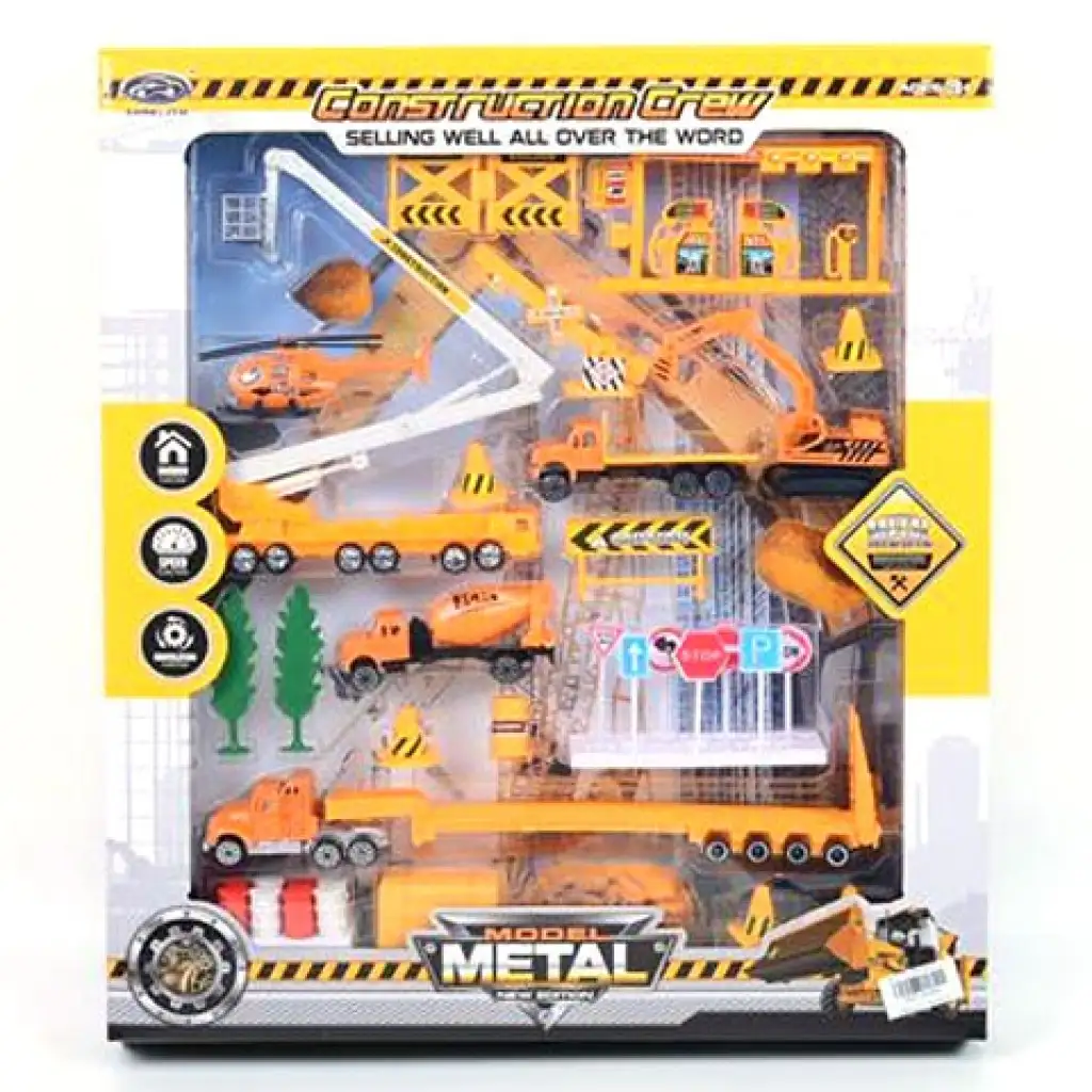 Bau-Spielset mit Hubschrauber, Tankstelle und Zubehör Bild 1