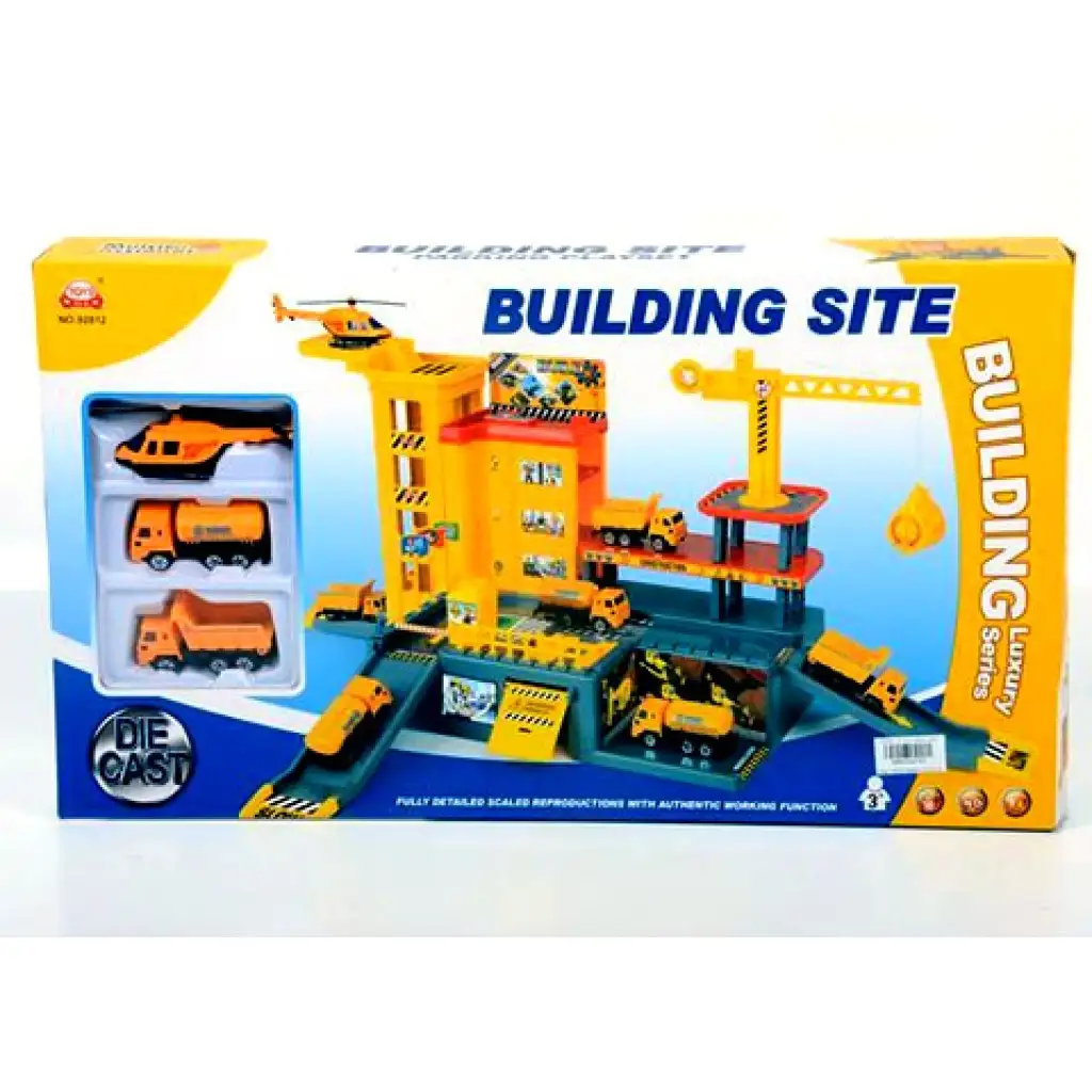 Bauzentrum mit Parkhaus und Fahrzeugen Bild 1
