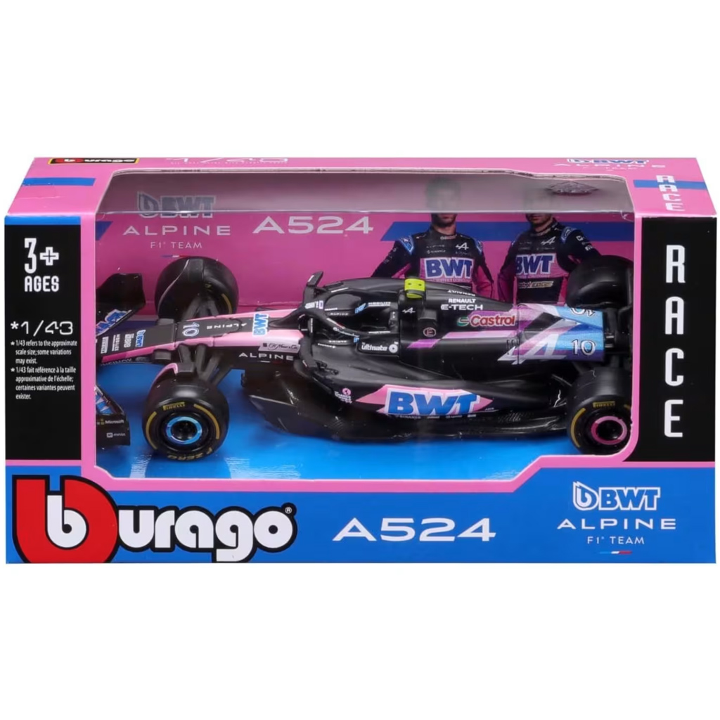 Bburago: BWT Alpine F1 Team A524 (2024) F1-Rennwagen Metall-Modellauto 1:43 (Pierre Gasly #10) Bild 1