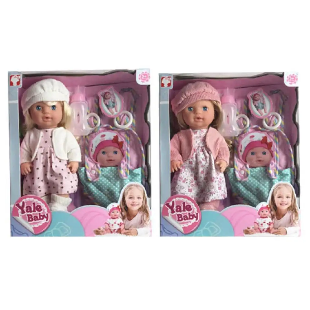 Blondhaariges Pinkelbaby mit Trage in zwei Varianten Bild 1