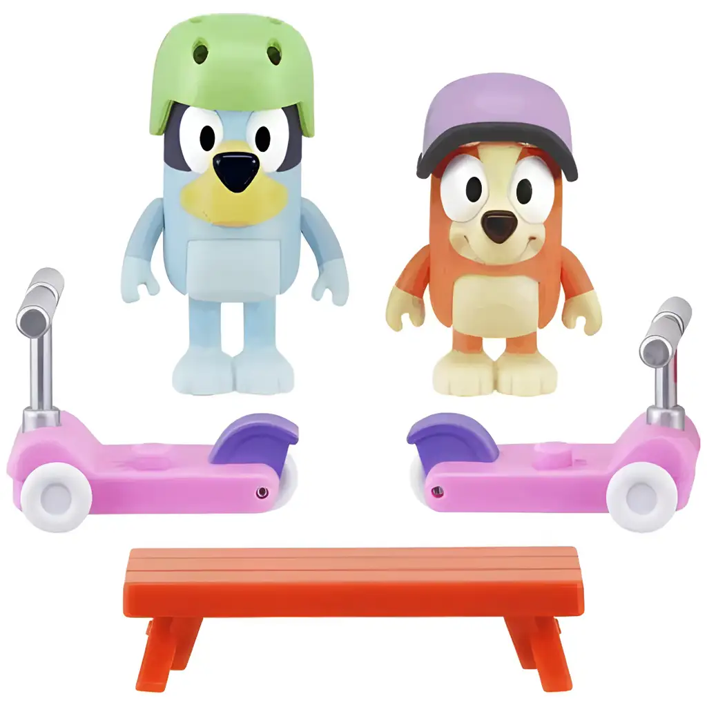 Bluey: Bluey und Bingo Rollerspaß Figuren-Set Bild 2