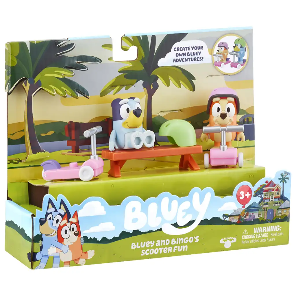 Bluey: Bluey und Bingo Rollerspaß Figuren-Set Bild 1