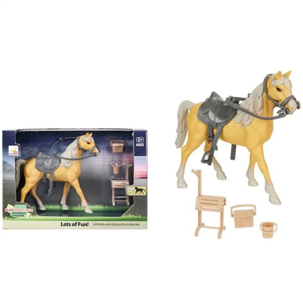Braunes Reiterspielset mit Sattel und Zubehör Bild 1
